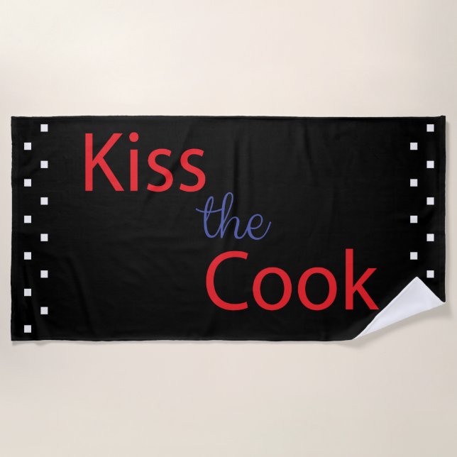 Kiss The Cook Beach Towel (Front)