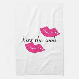 kiss the cook big lips modern design, kitchen towel