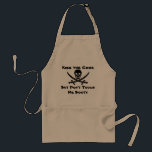 Kiss the Cook but Don't Touch Me Booty Standard Apron<br><div class="desc">Funny quote "Kiss the Cook, but Don't Touch Me Booty". Add fun to any kitchen or BBQ with this cute apron. This design works well for anyone (him or her). Change background colour or apron colour to make this truly yours. Keep for yourself or give as a gift and have...</div>