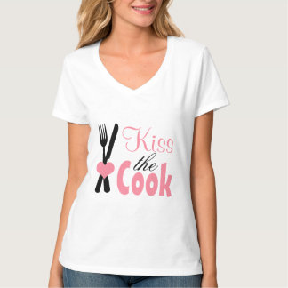 Kiss the Cook - Cute Knife & Fork Shirt