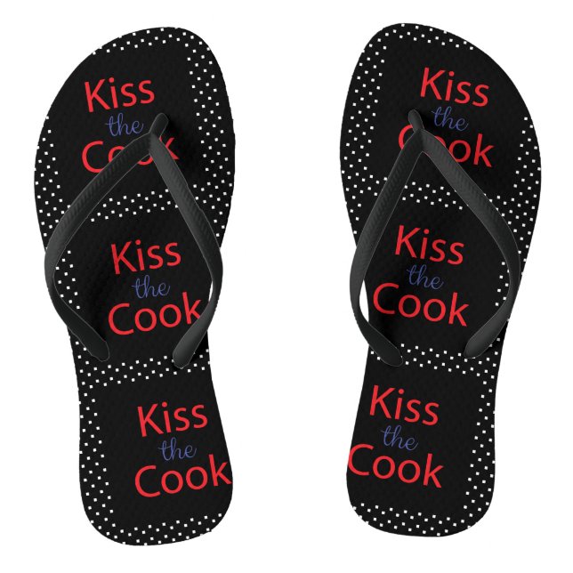 Kiss The Cook Flip Flops (Footbed)