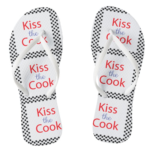 Kiss The Cook Flip Flops (Footbed)