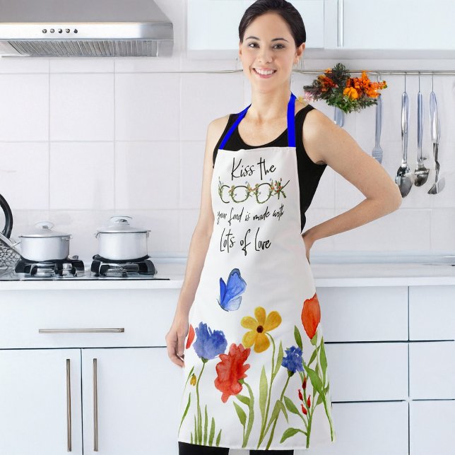 Kiss the Cook Floral Apron (Creator Uploaded)