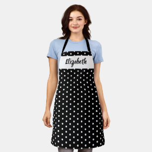 Kiss The Cook Food Chef Kitchen Baker Polka Dots Apron