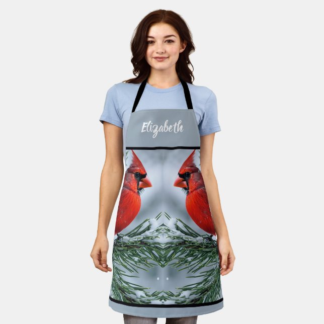 Kiss The Cook Food Chef Kitchen BBQ Baker Cardinal Apron (Worn)