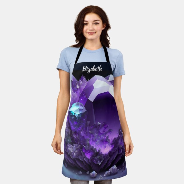 Kiss The Cook Food Chef Kitchen BBQ Baker Crystal Apron (Worn)