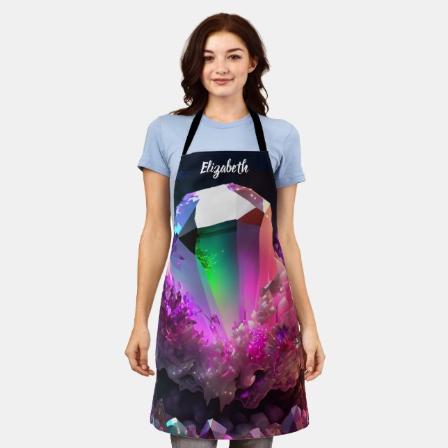 Kiss The Cook Food Chef Kitchen BBQ Baker Crystal Apron (Worn)