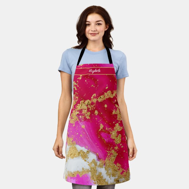 Kiss The Cook Food Chef Kitchen BBQ Baker Marble Apron (Worn)