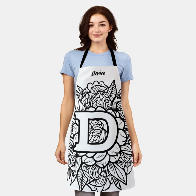 Kiss The Cook Food Chef Kitchen BBQ Baker Monogram Apron (Worn)