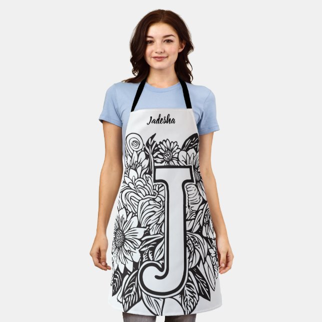 Kiss The Cook Food Chef Kitchen BBQ Baker Monogram Apron (Worn)