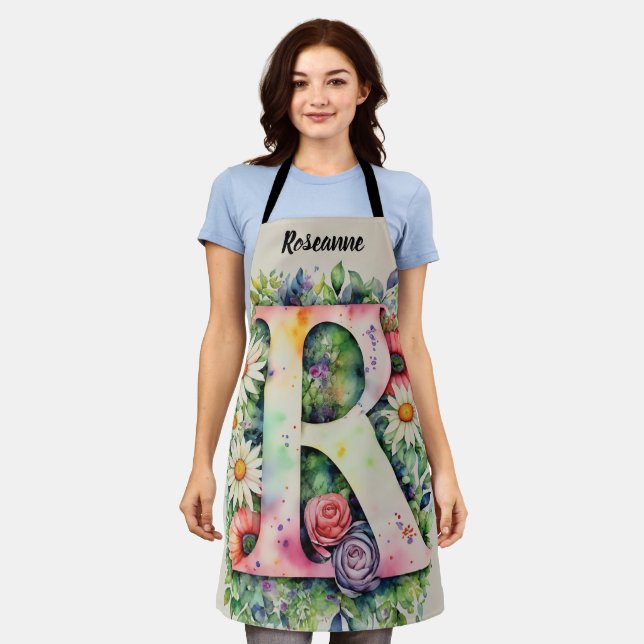 Kiss The Cook Food Chef Kitchen BBQ Baker Monogram Apron (Worn)