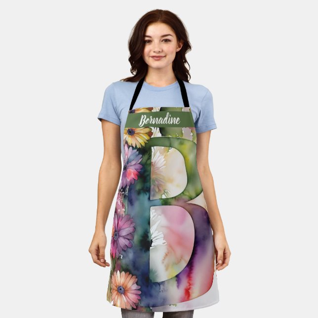 Kiss The Cook Food Chef Kitchen BBQ Baker Monogram Apron (Worn)