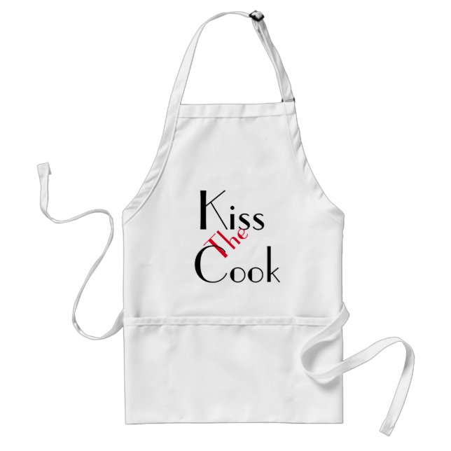 kiss the cook funny apron design (Front)