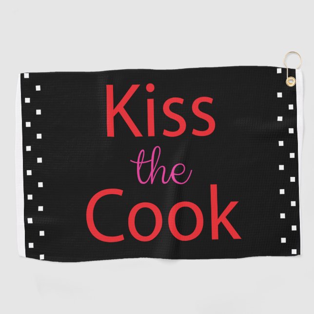 Kiss The Cook Golf Towel (Horizontal)