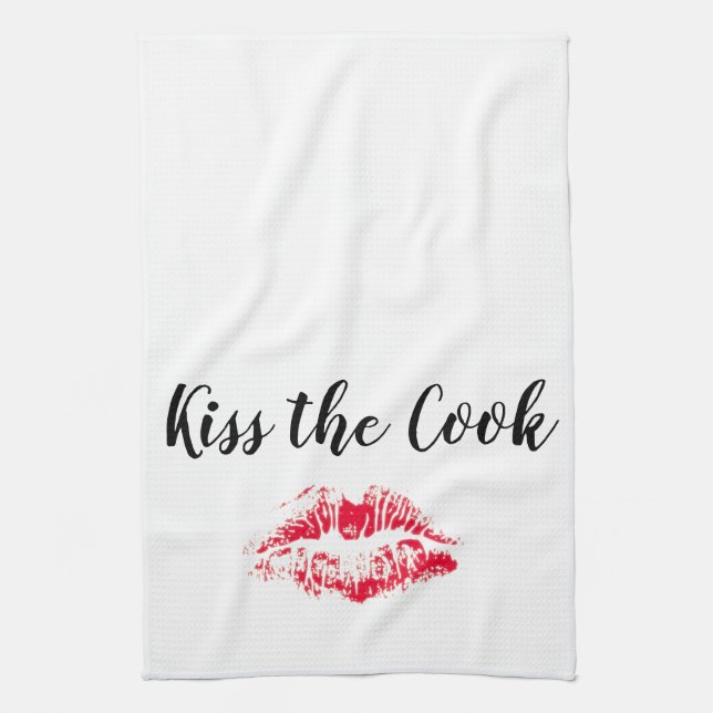 Kiss the cook kitchen towel (Vertical)