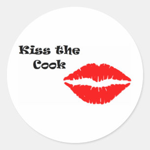 Kiss the Cook Large Classic Round Sticker