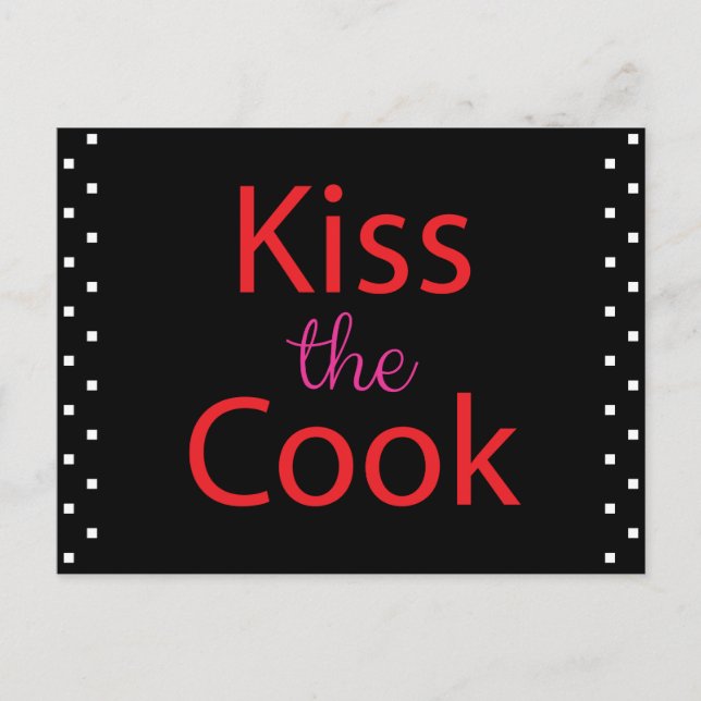 Kiss The Cook Postcard (Front)