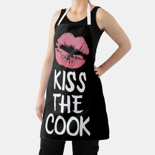 KISS THE COOK WIFE GIRLFRIEND mom KITCHEN APRON (Insitu)
