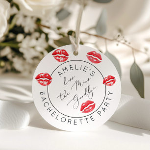 Kiss the Miss Goodbye Bachelorette party Favour Tags