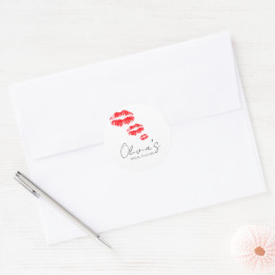 Kiss the miss goodbye bridal shower classic round sticker