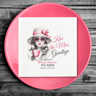 Kiss The Miss Goodbye Bridal Shower Tea Party Napkin