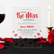 Kiss the Miss Goodbye Red Lip Bachelorette Party