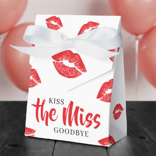Kiss the Miss Goodbye Red Lip Bachelorette Party Favor Box