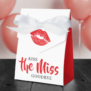 Kiss the Miss Goodbye Red Lip Bachelorette Party Favor Box