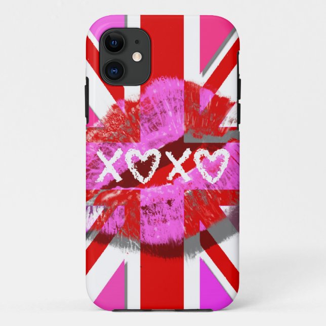 KISS THE UNION JACK - XOXO Case-Mate iPhone CASE (Back)