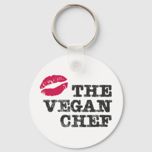 Kiss the Vegan Chef Keychain