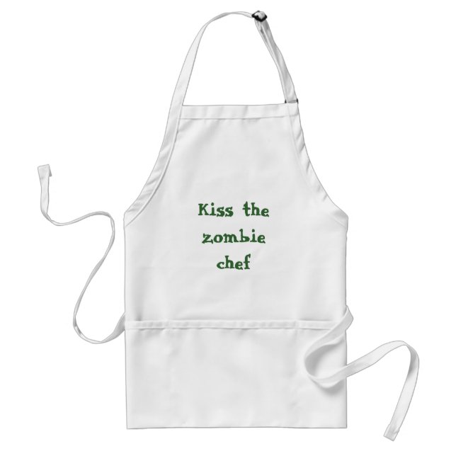 Kiss the zombie chef standard apron (Front)