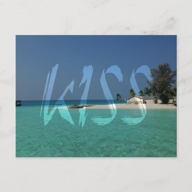 Kiss Transparent White Graffiti Postcard (Front)