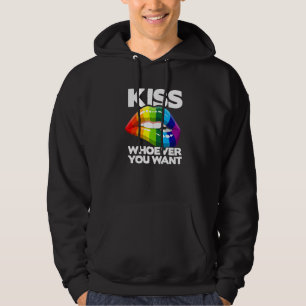 Kiss Whoever You Want Lesbian Pansexual Diversity Hoodie