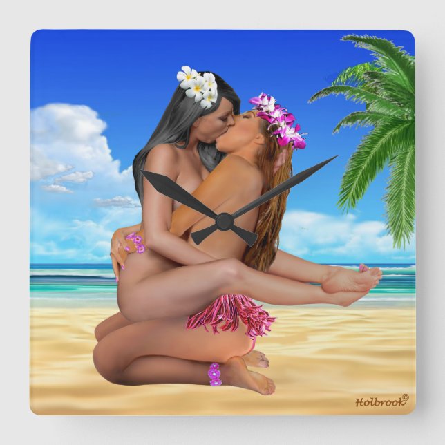 KISS WRESTLING SQUARE WALL CLOCK (Front)