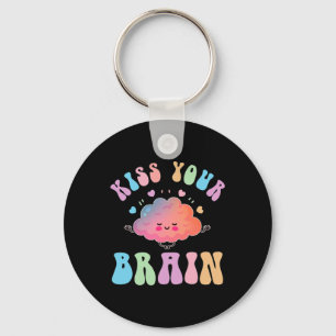 Kiss Your Brain Retro Autism Awareness Special Edu Keychain