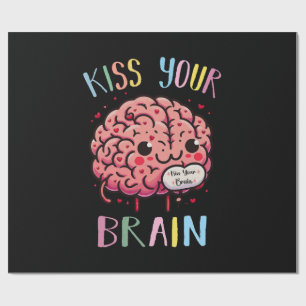 Kiss Your Brain Teacher Wrapping Paper