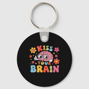 Kiss Your Brain Valentines Test Day Teacher Squad  Keychain