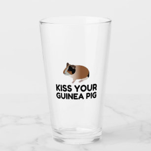 Kiss Your Guinea pig Funny Glass