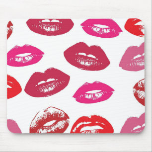 Kissable Lips (Kissing Lips, Red & Pink Lipstick) Mouse Pad