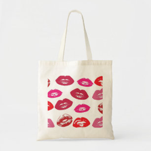 Kissable Lips (Kissing Lips, Red & Pink Lipstick) Tote Bag