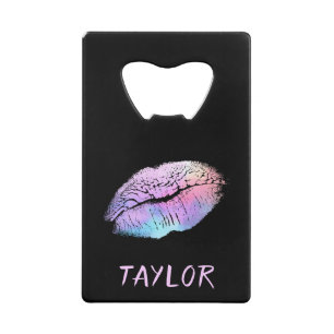 Kissable Lips Neon Glow Wallet Bottle Opener