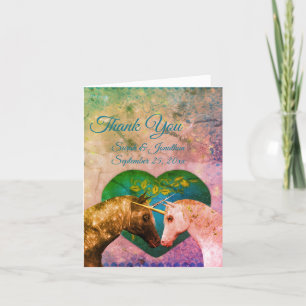 Kisser Unicorns Carte de remerciements Mariage de