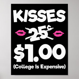 Kisses 25 Cents Girls Boys Funny Kids Valentines D Poster