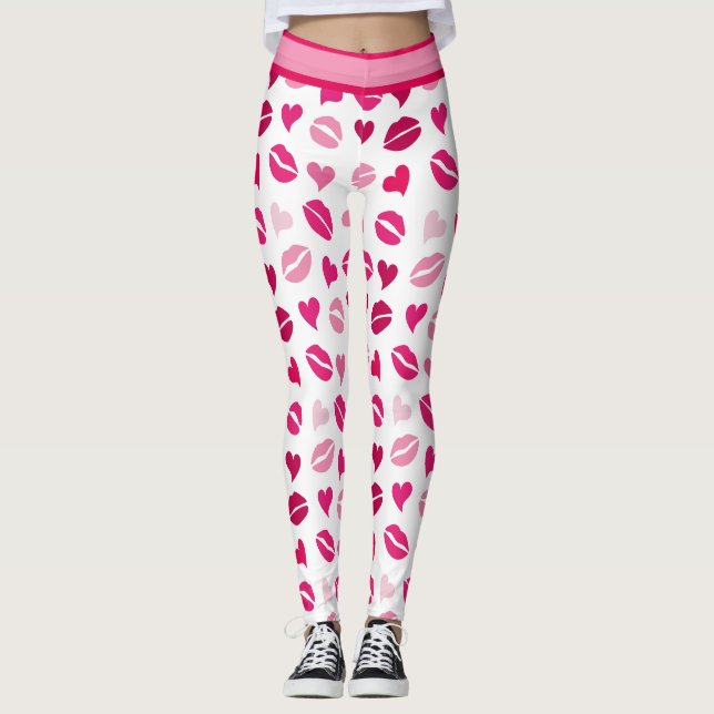 Kisses and Hearts Leggings (Front)