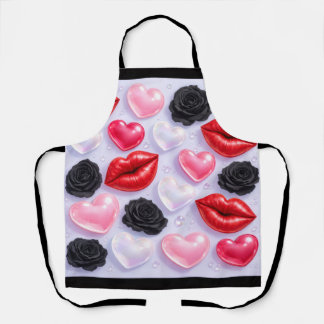 Kisses and roses apron