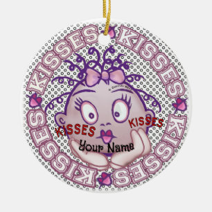 Kisses Face Ceramic Ornament