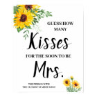 Kisses for Soon Mrs Sunflowers Shower Game Sign