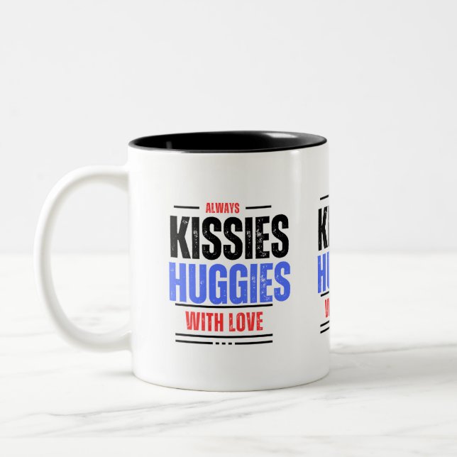 kisses & huggies Two-Tone coffee mug (Left)