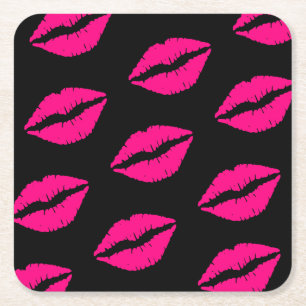 Kisses Valentine's Day 2023 st valentine Square Paper Coaster