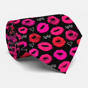Kisses XOXO Red and Pink Neck Tie